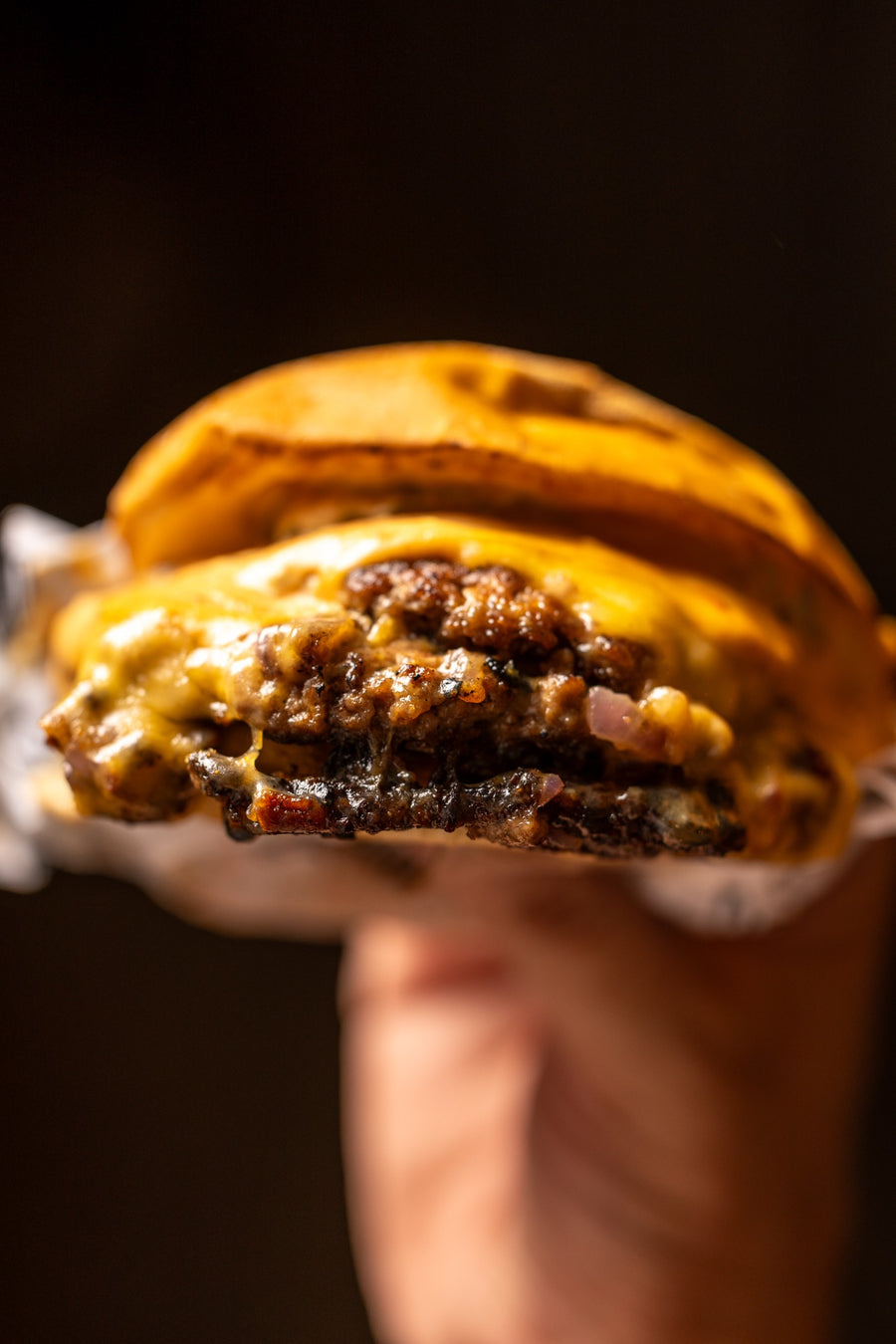 Burger da casa em detalhe